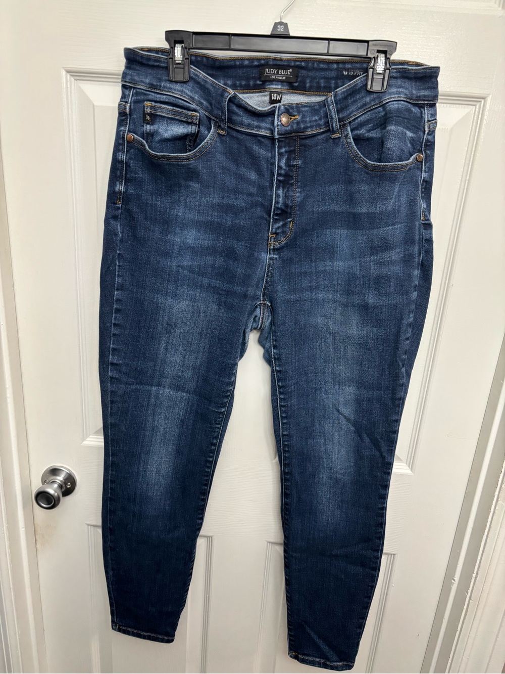 Judy Blue Medium-Dark Blue Skinny Jeans, Plus Sz 14W